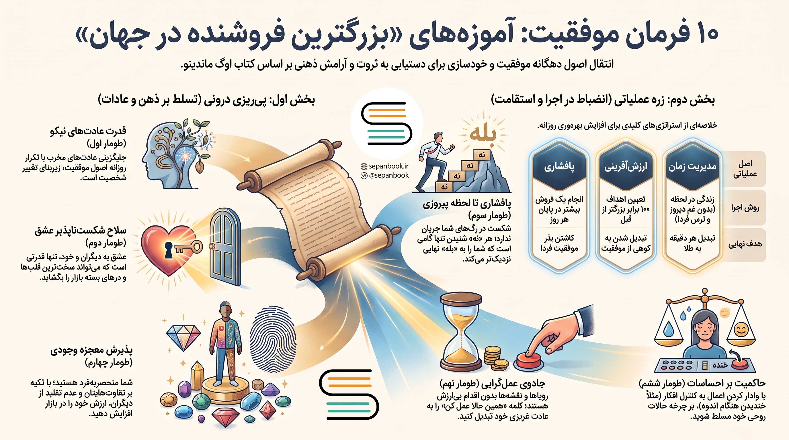اینفوگرافیک خلاصه کتاب بزرگترین فروشنده دنیا