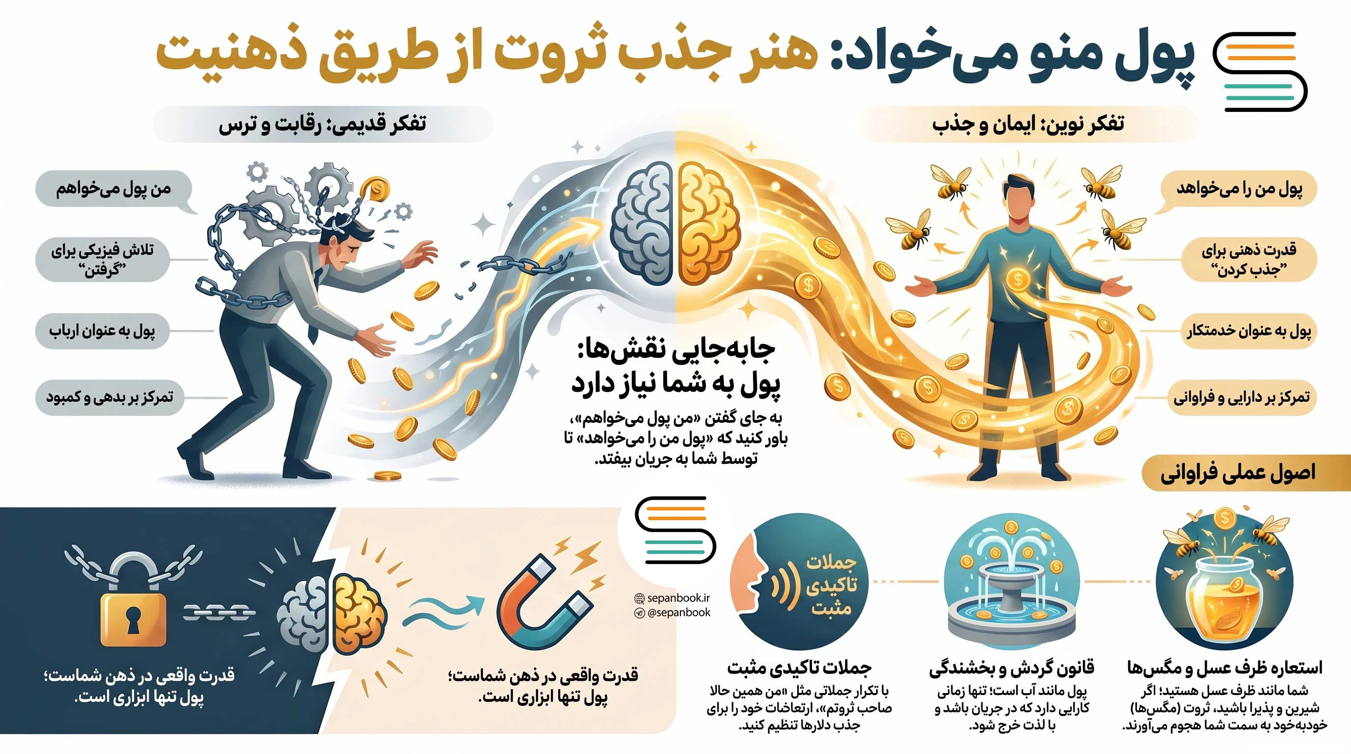 اینفوگرافیک خلاصه کتاب پول منو میخواد